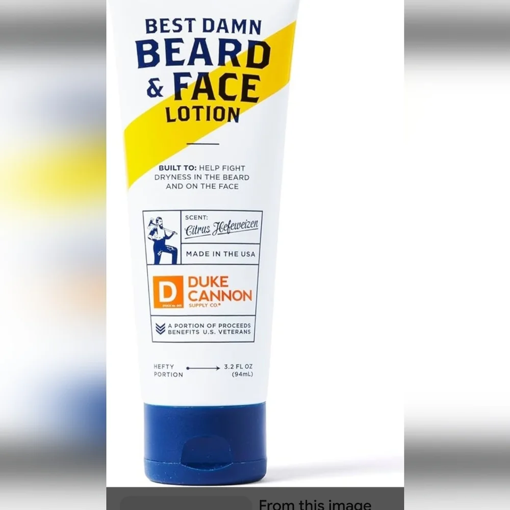 Best Damn Beard & Face Lotion - White 3.2 fl oz Tube Dad Father Husband